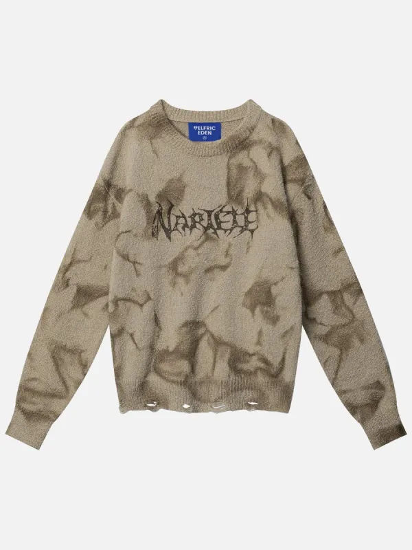 Aelfric Eden Dip-Dye Printed Distressed Sweater sold by Aelfric Eden