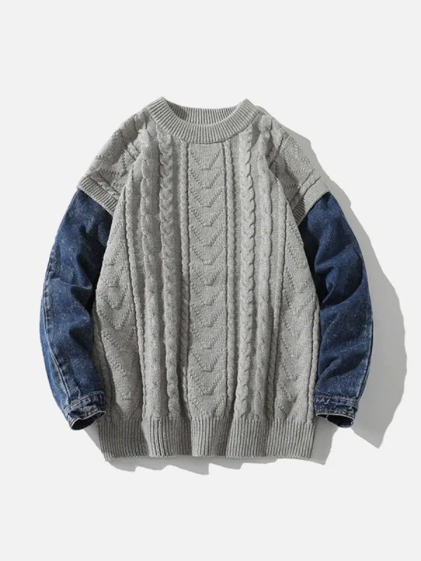 Aelfric Eden Vintage Denim Patchwork Sweater sold by Aelfric Eden