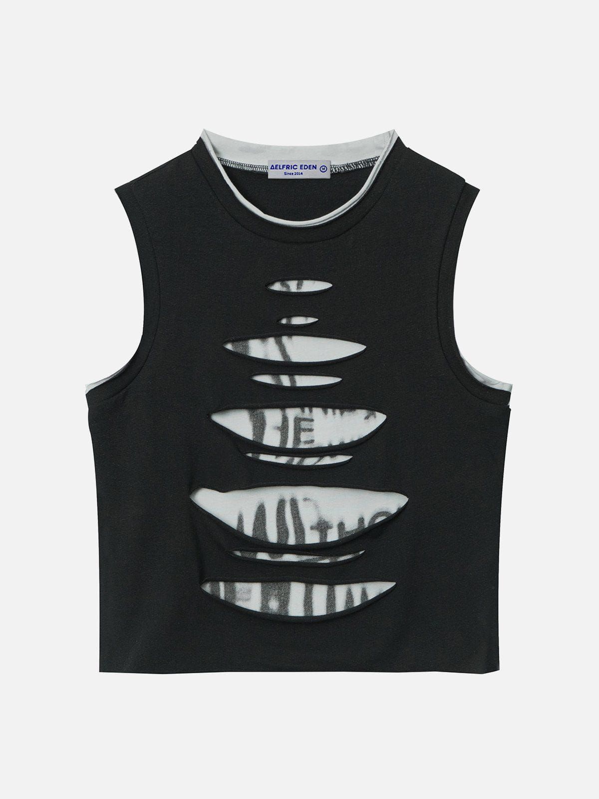 Color Blocking Cutout Tank Top sold by Aelfric Eden product image thumbnail 4