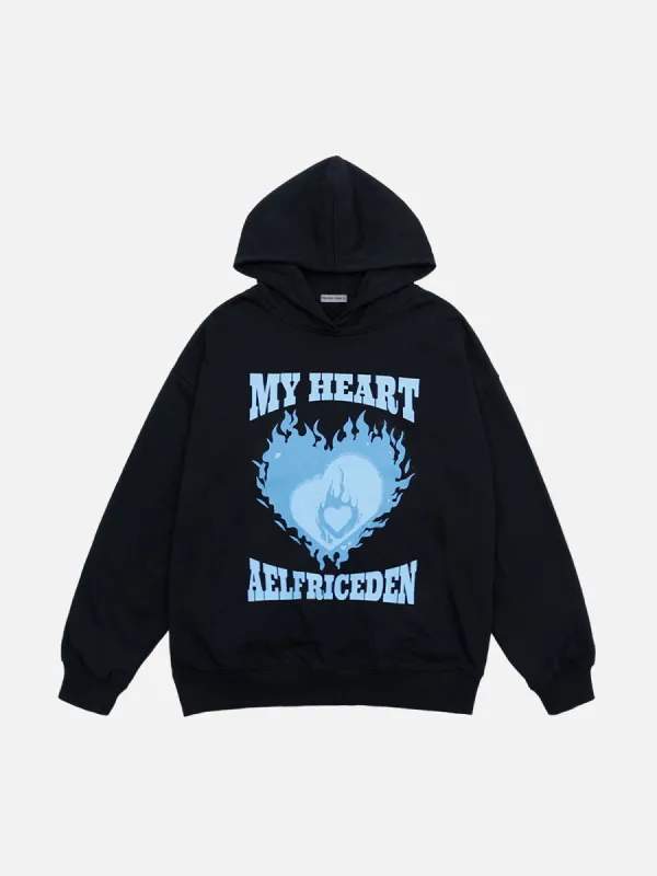 Aelfric Eden Flame Heart Print Hoodie sold by Aelfric Eden