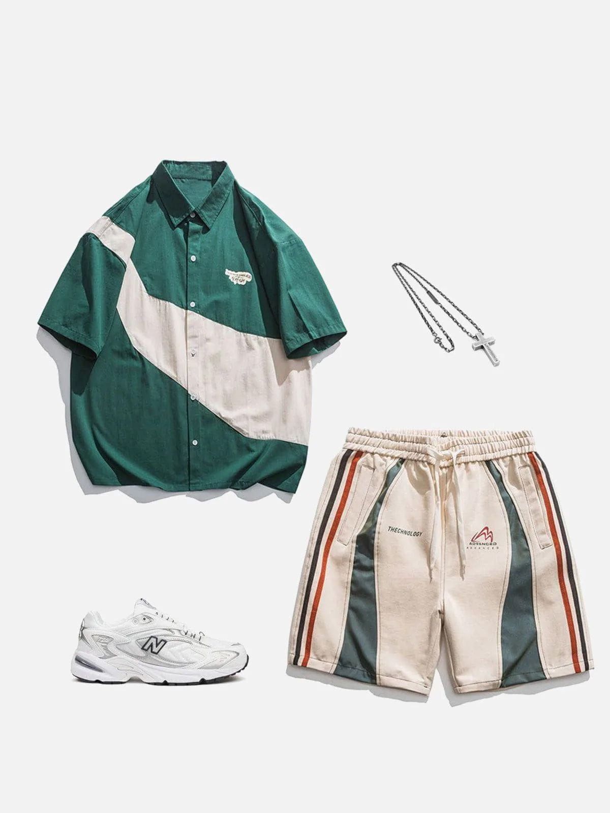 Color Block Short Sleeve Shirt sold by Aelfric Eden product image thumbnail 3