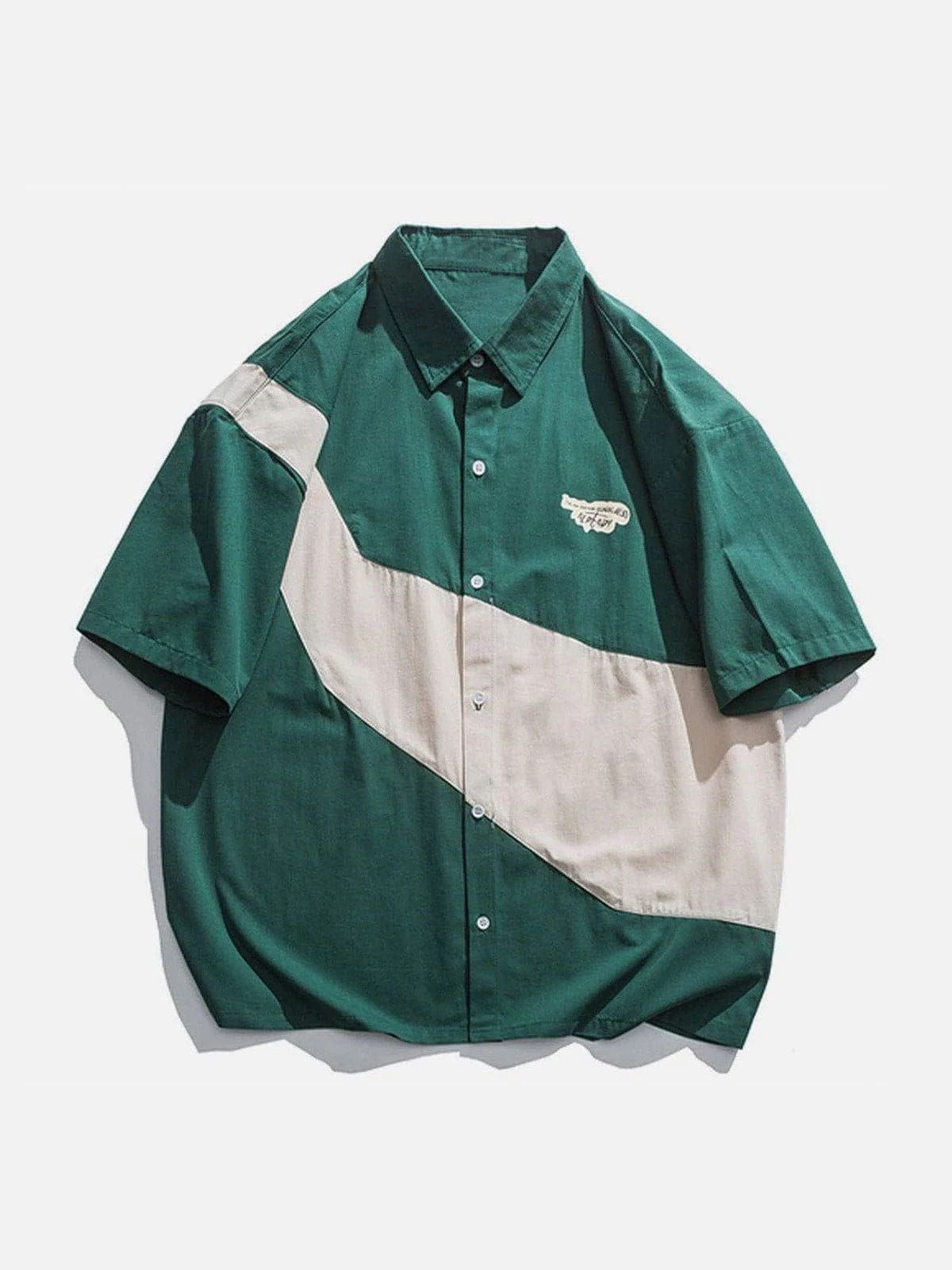 Color Block Short Sleeve Shirt sold by Aelfric Eden