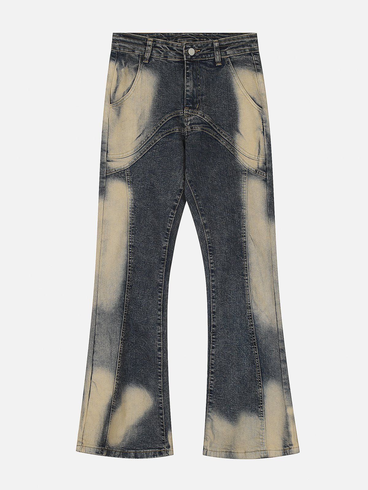 Irregular Patchwork Washed Jeans sold by Aelfric Eden