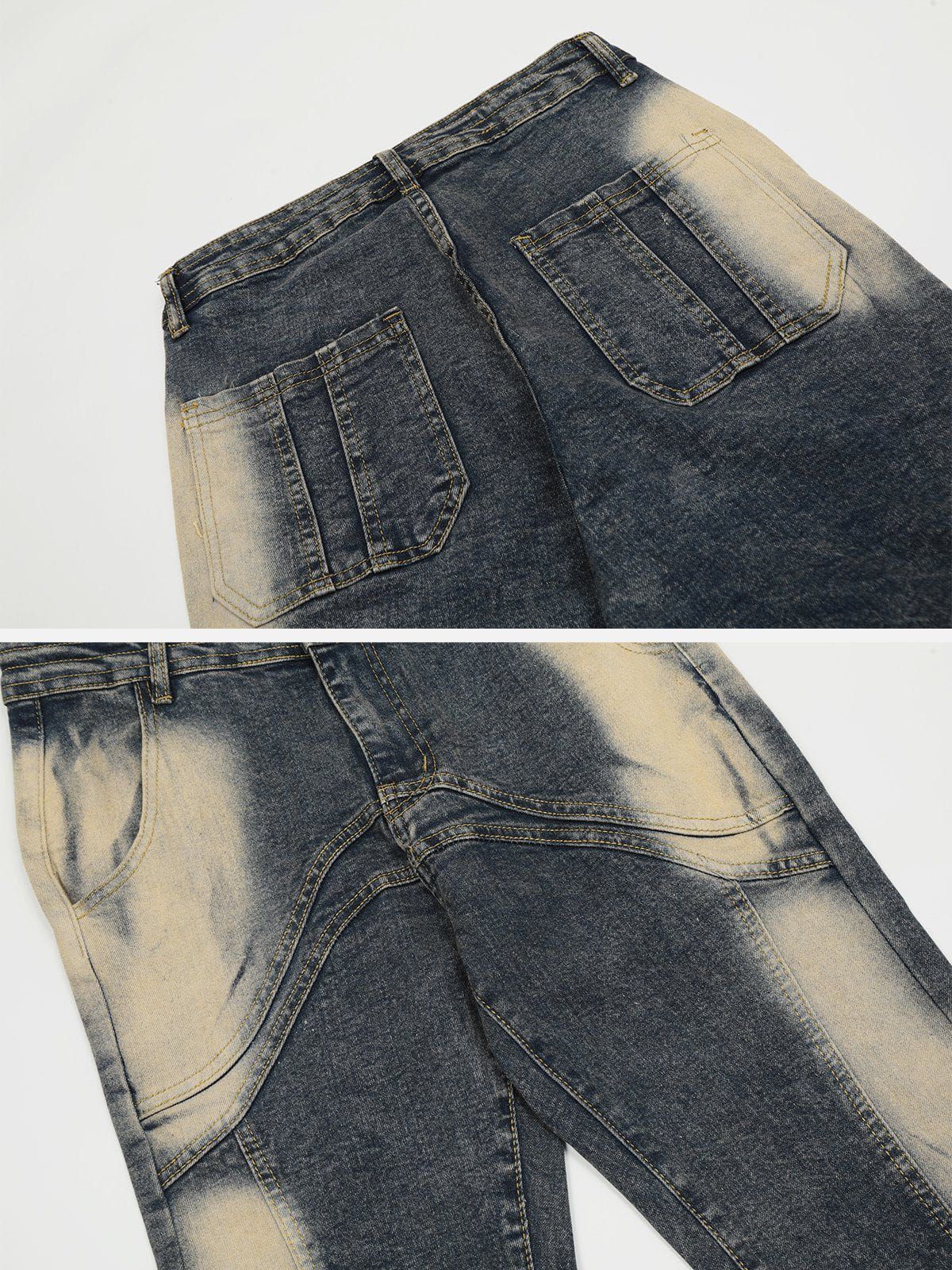 Irregular Patchwork Washed Jeans sold by Aelfric Eden product image thumbnail 3