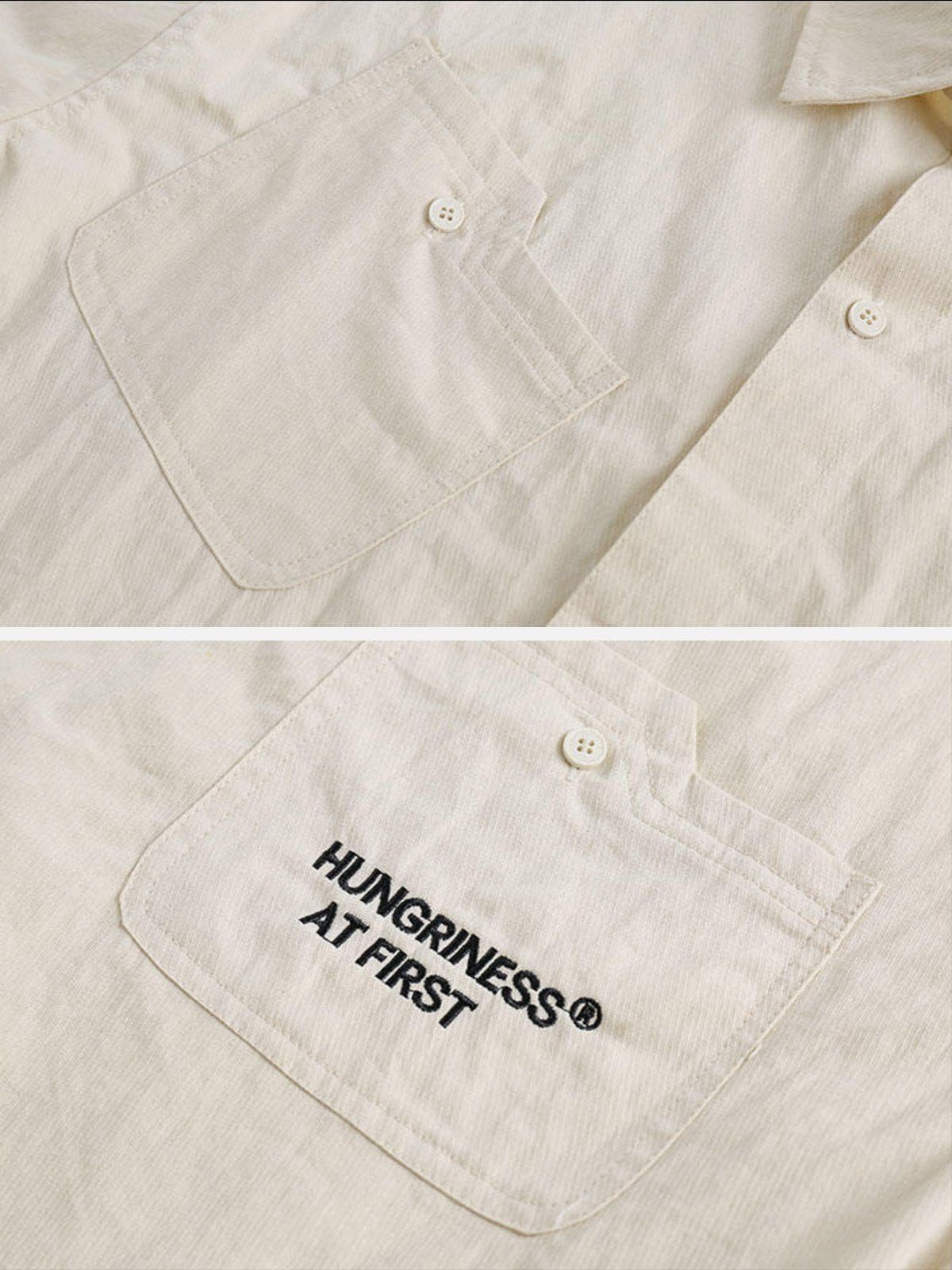 Aelfric Eden Vintage Slant Pocket Solid Short Sleeve Shirts sold by Aelfric Eden product image thumbnail 3