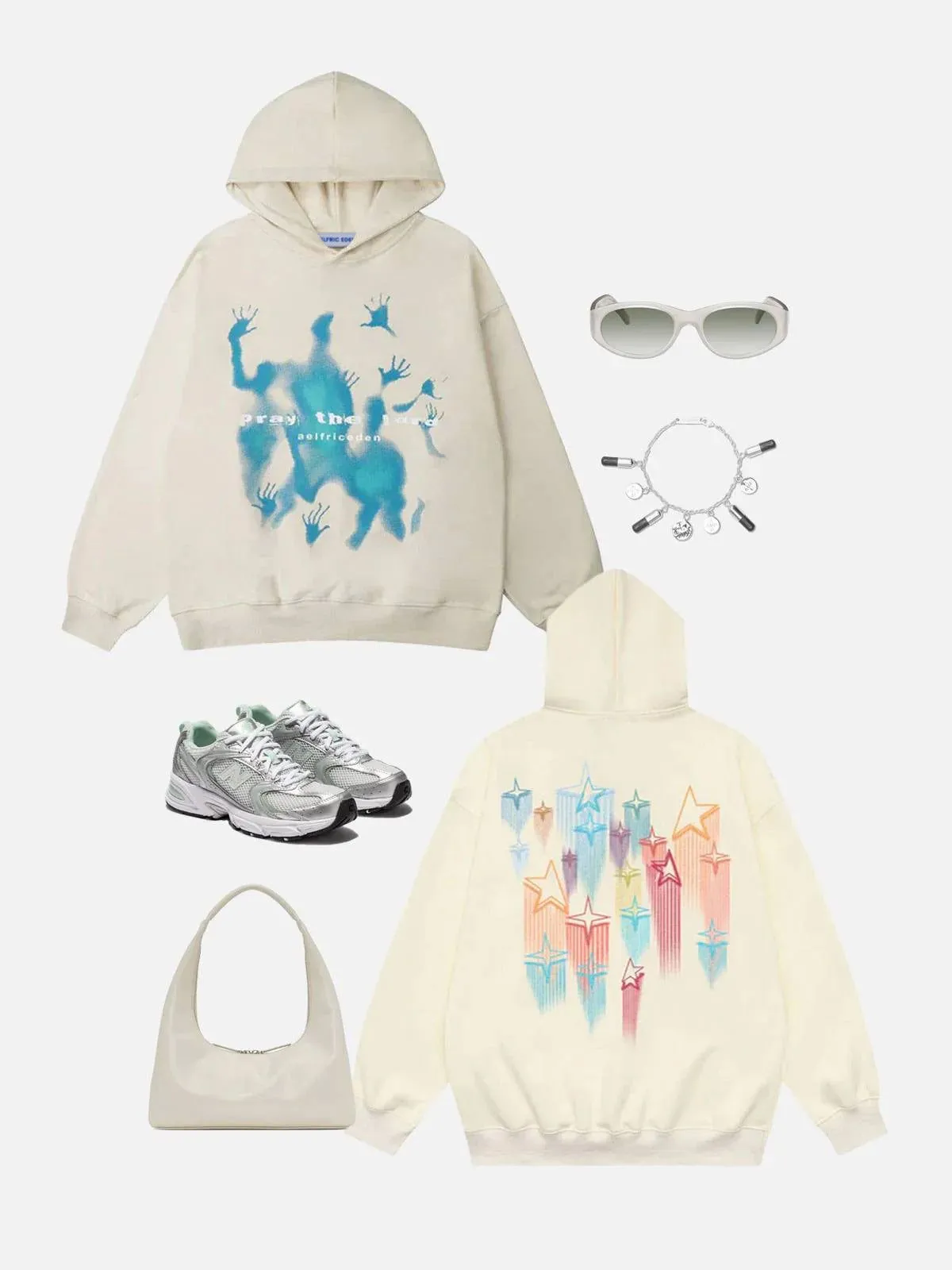 Aelfric Eden Star Embroidery Graffiti Pullover Hoodie sold by Aelfric Eden product image thumbnail 3