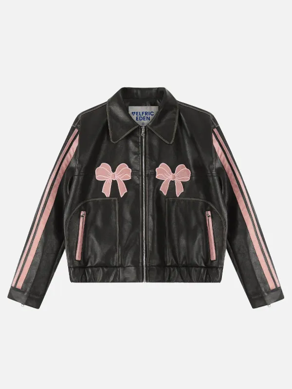 Aelfric Eden Bow Faux Leather Cropped Jacket sold by Aelfric Eden