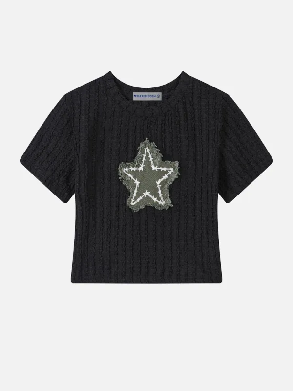 Embroidery Thorny Star Tee sold by Aelfric Eden