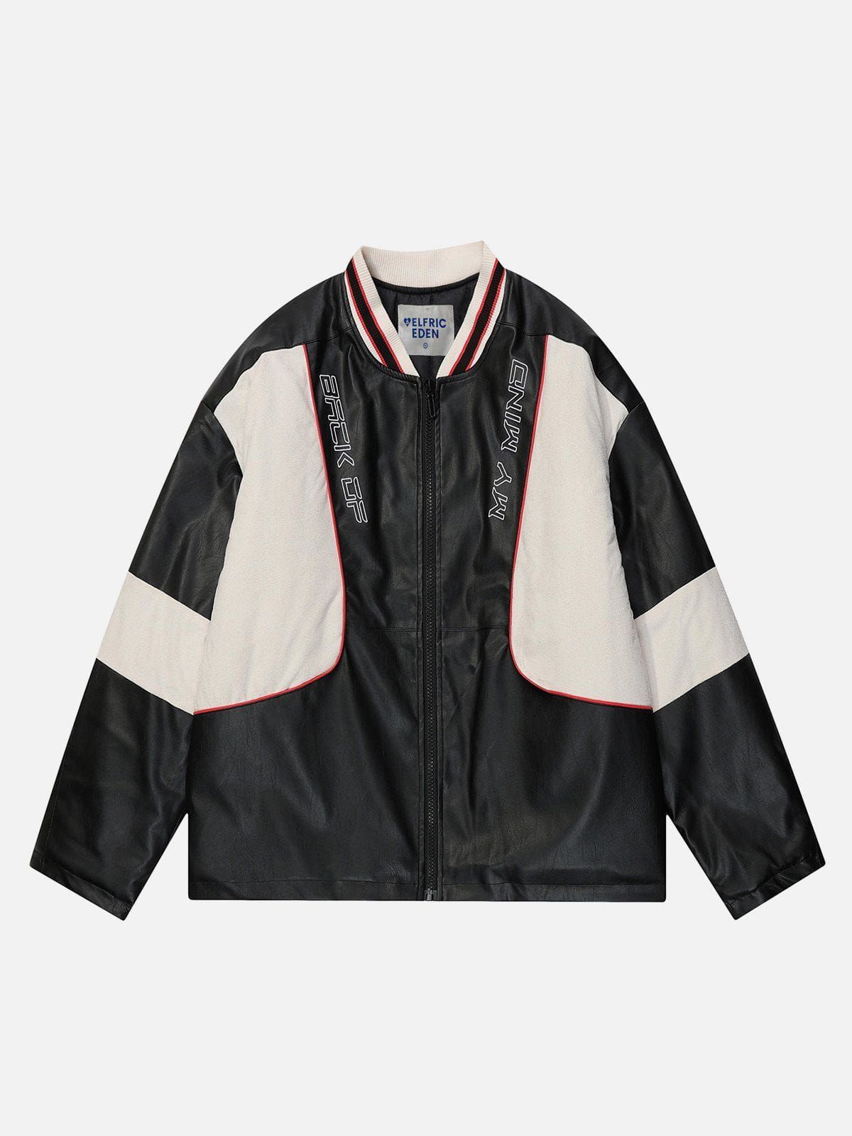 Aelfric Eden Embroidery Patchwork Racing Leather Jacket sold by Aelfric Eden