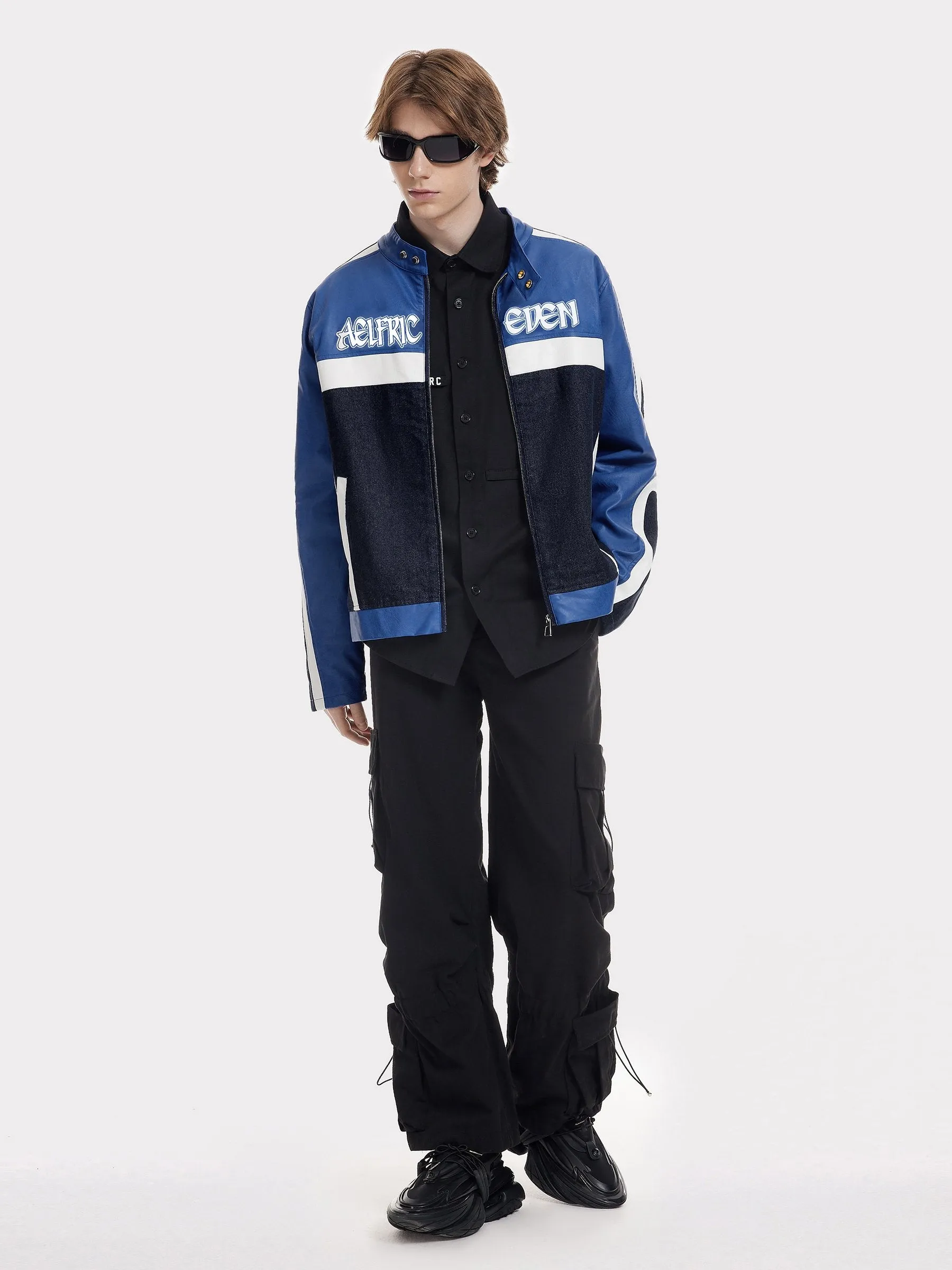 Aelfric Eden Denim Faux Leather Racing Jacket sold by Aelfric Eden product image thumbnail 4