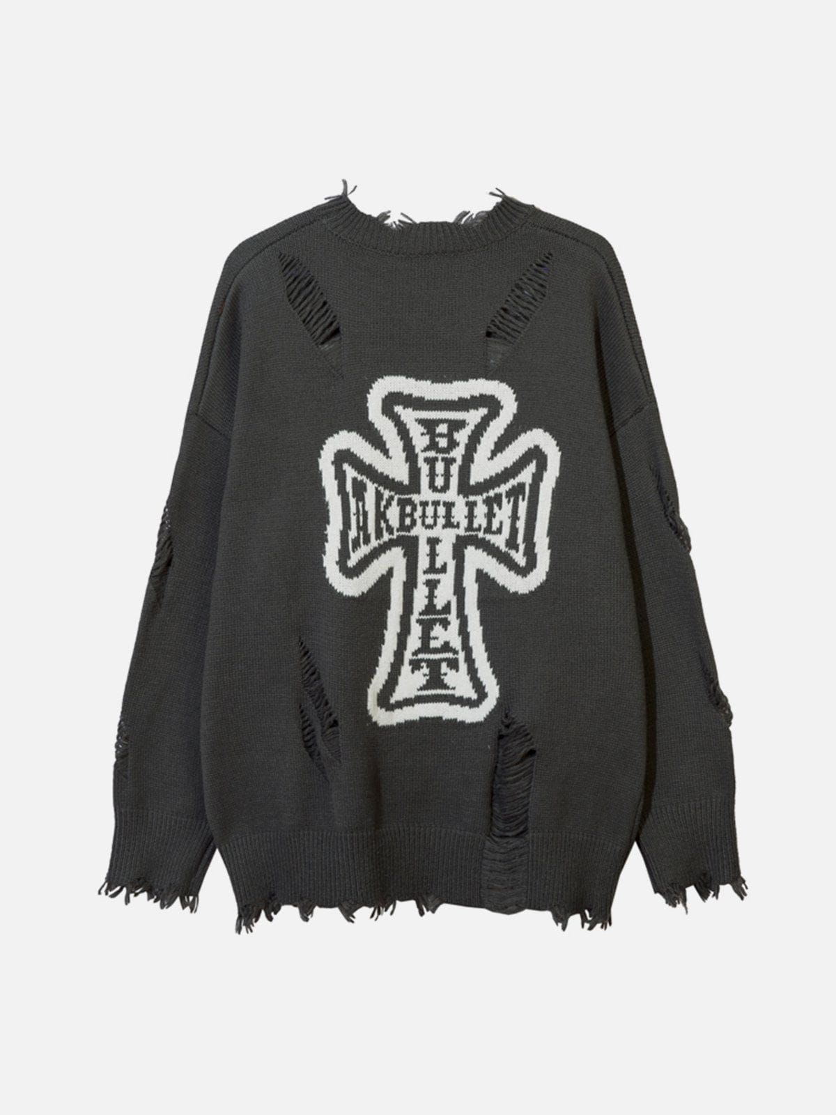 Aelfric Eden Cross Graphic Raw Edge Sweater sold by Aelfric Eden product image thumbnail 2