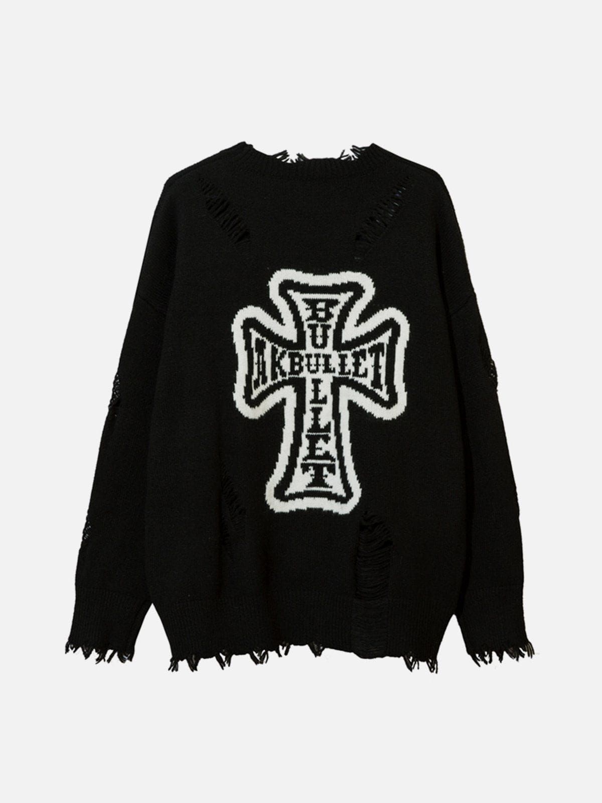 Aelfric Eden Cross Graphic Raw Edge Sweater sold by Aelfric Eden product image thumbnail 4