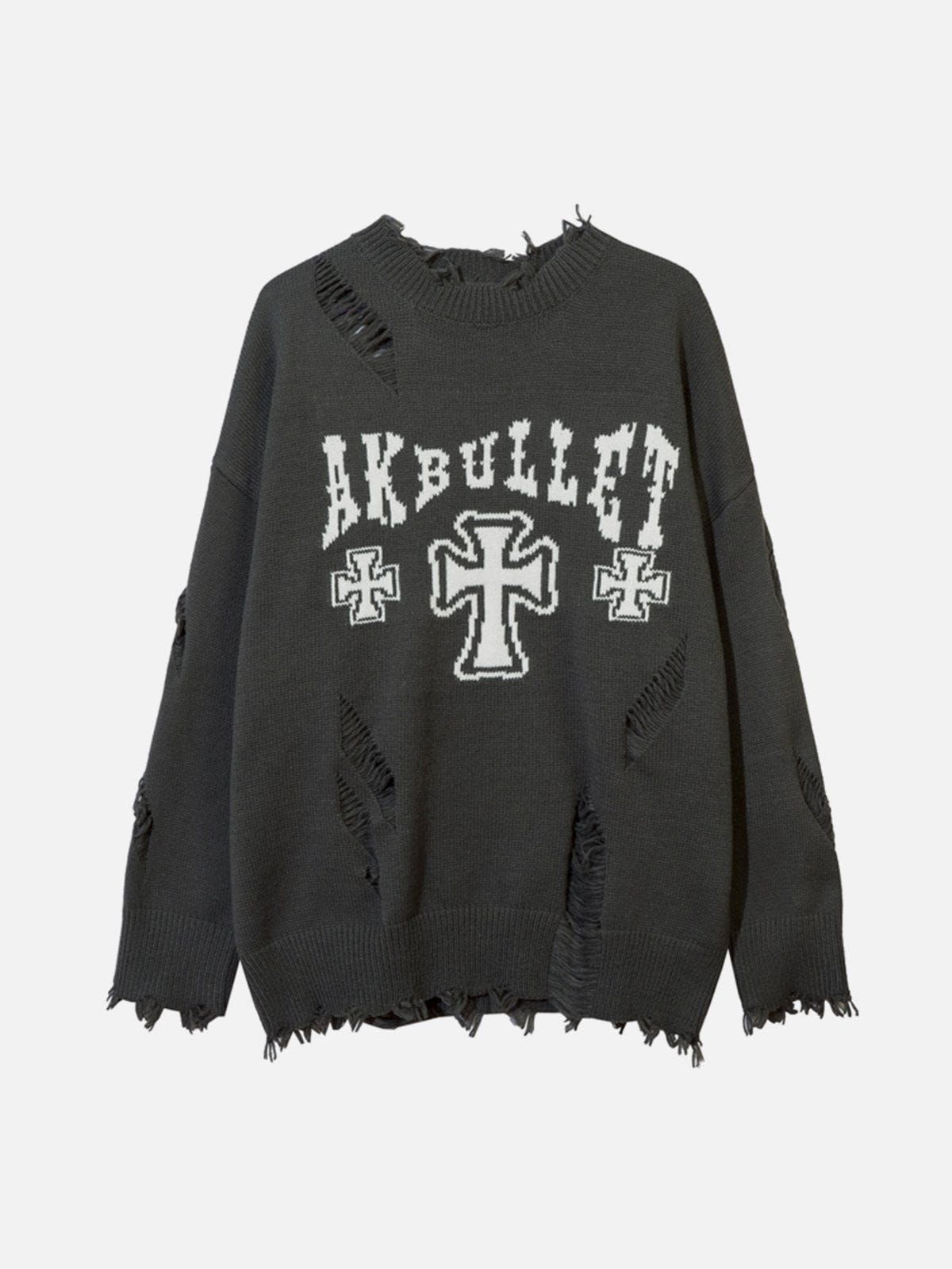 Aelfric Eden Cross Graphic Raw Edge Sweater sold by Aelfric Eden