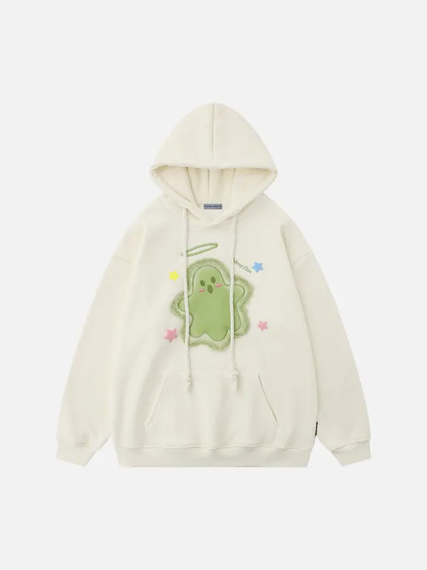 Aelfric Eden Embroidery Cartoon Ghost Hoodie sold by Aelfric Eden