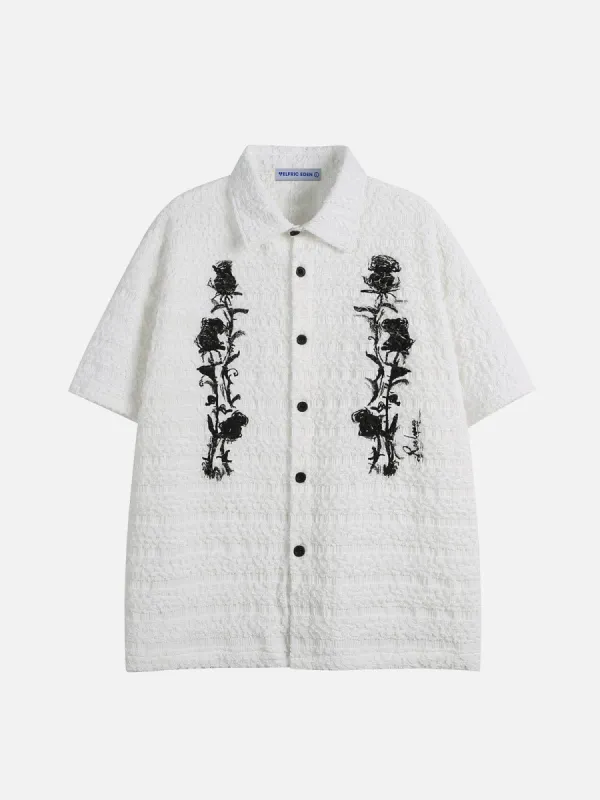 Aelfric Eden Texture Flower Short Sleeve Shirt sold by Aelfric Eden