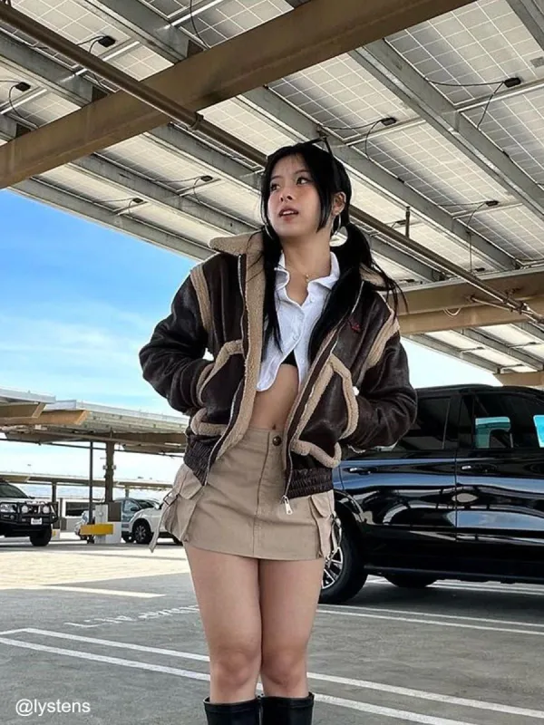 Vintage Sherpa Faux Leather Jacket sold by Aelfric Eden