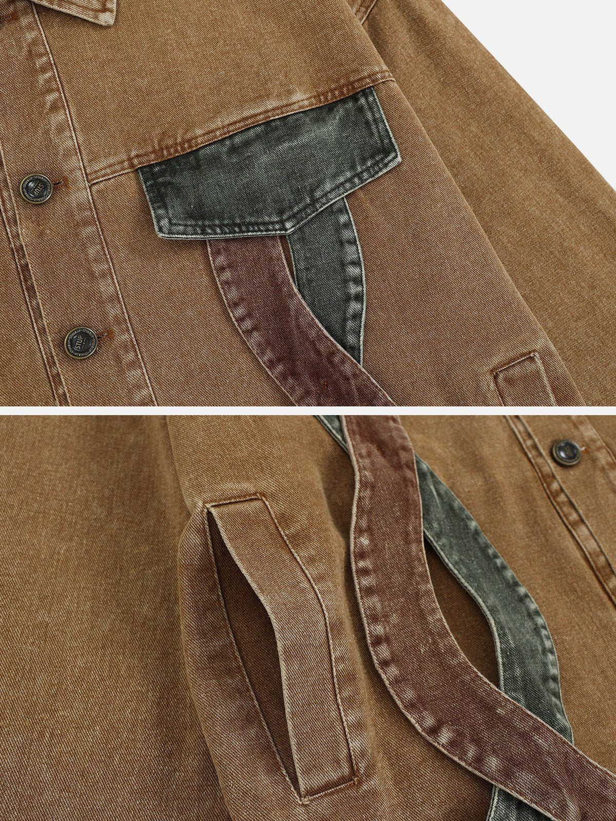 Aelfric Eden Crossed Patchwork Denim Jacket sold by Aelfric Eden product image thumbnail 4