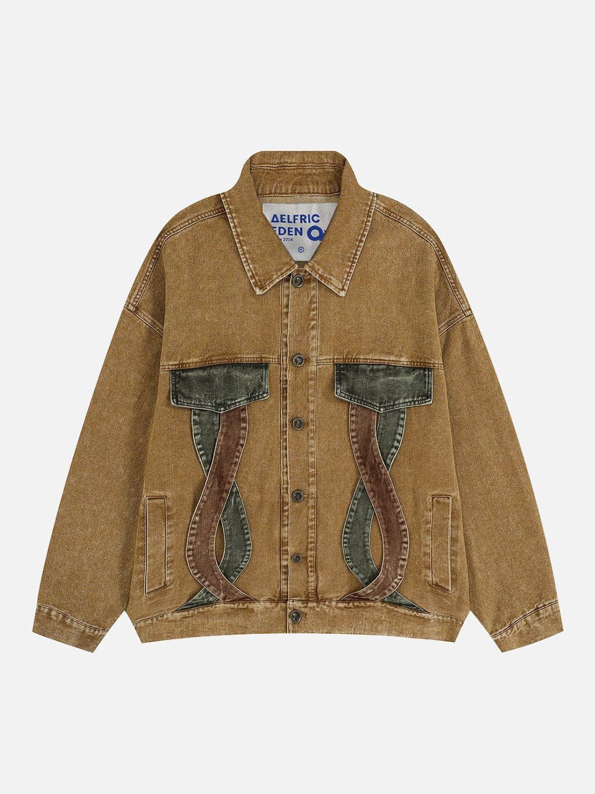 Aelfric Eden Crossed Patchwork Denim Jacket sold by Aelfric Eden