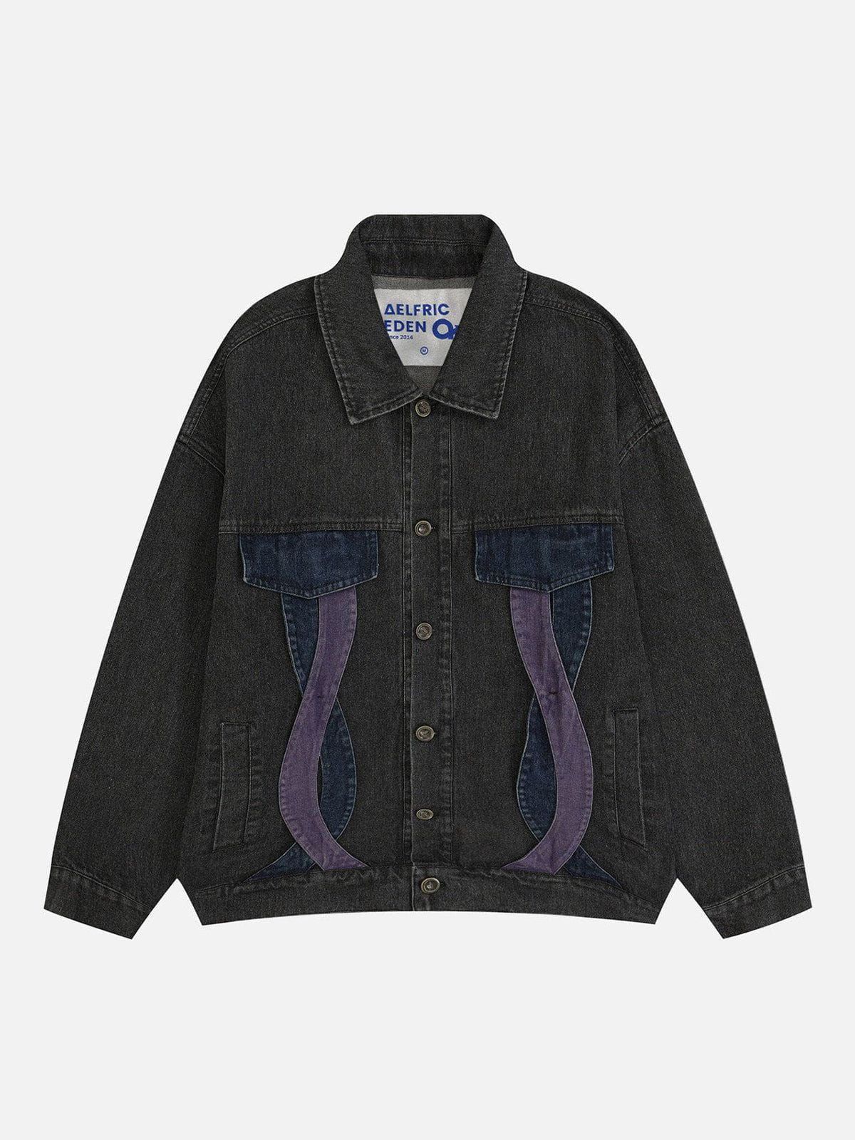 Aelfric Eden Crossed Patchwork Denim Jacket sold by Aelfric Eden product image thumbnail 2