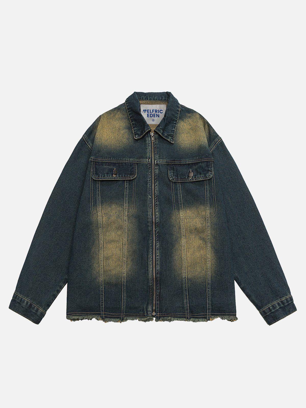 Aelfric Eden Fringe Hem Washed Denim Jacket sold by Aelfric Eden product image thumbnail 2