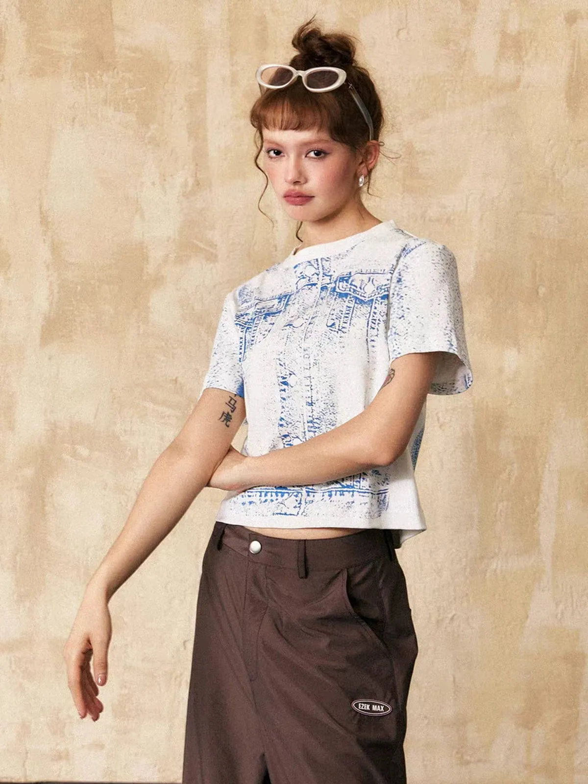 Aelfric Eden Washed Denim Print Tee sold by Aelfric Eden product image thumbnail 2