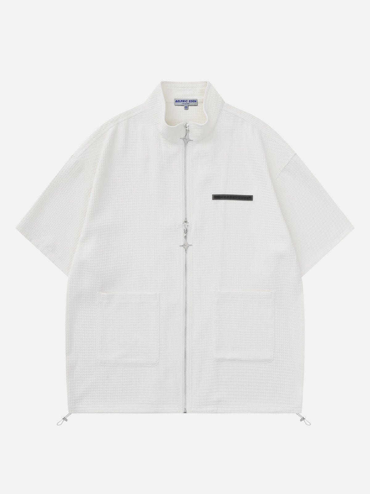 Aelfric Eden Solid Waffle Zipper Short Sleeve Shirts sold by Aelfric Eden product image thumbnail 2