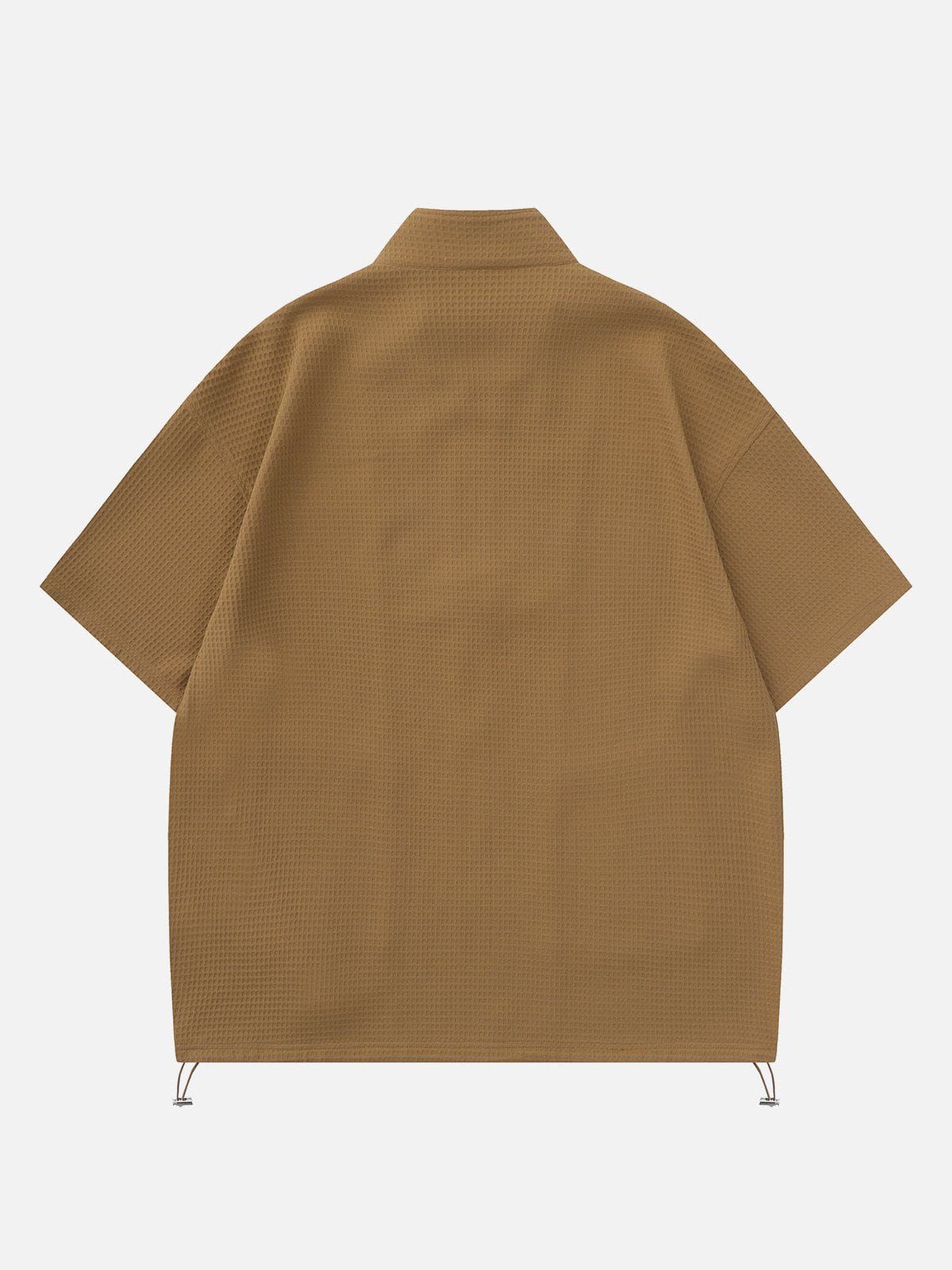 Aelfric Eden Solid Waffle Zipper Short Sleeve Shirts sold by Aelfric Eden product image thumbnail 4