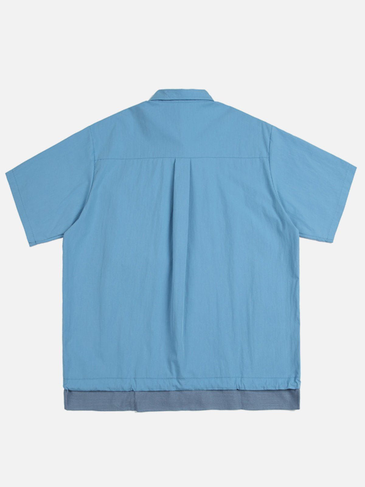 Aelfric Eden Hem Patchwork Short Sleeve Shirts sold by Aelfric Eden product image thumbnail 3