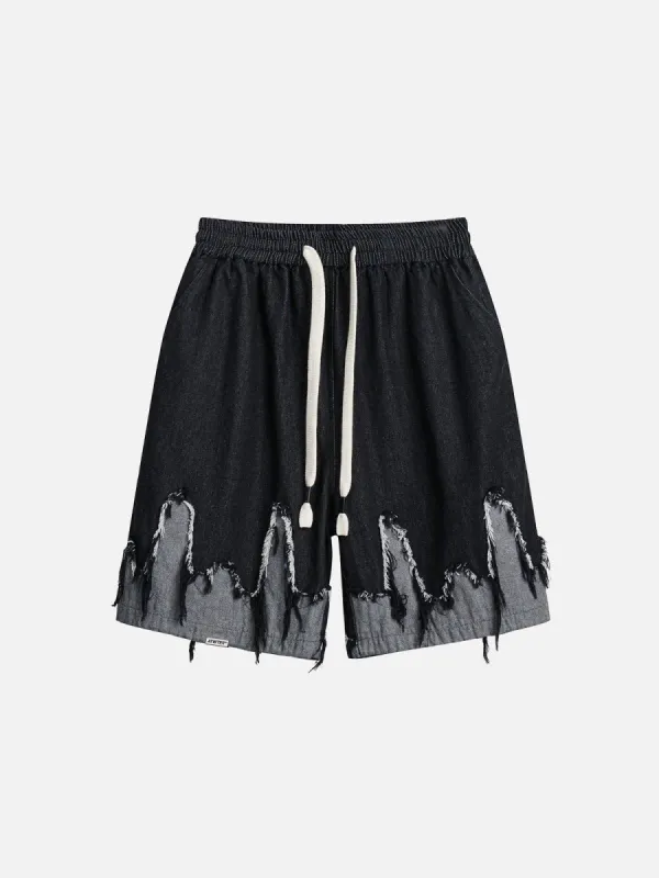 Aelfric Eden Patchwork Tassel Fringe Jorts sold by Aelfric Eden