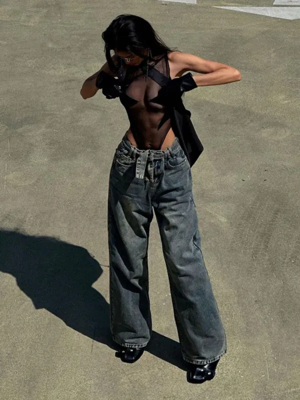 Aelfric Eden Vintage Belt Decoration Jeans sold by Aelfric Eden