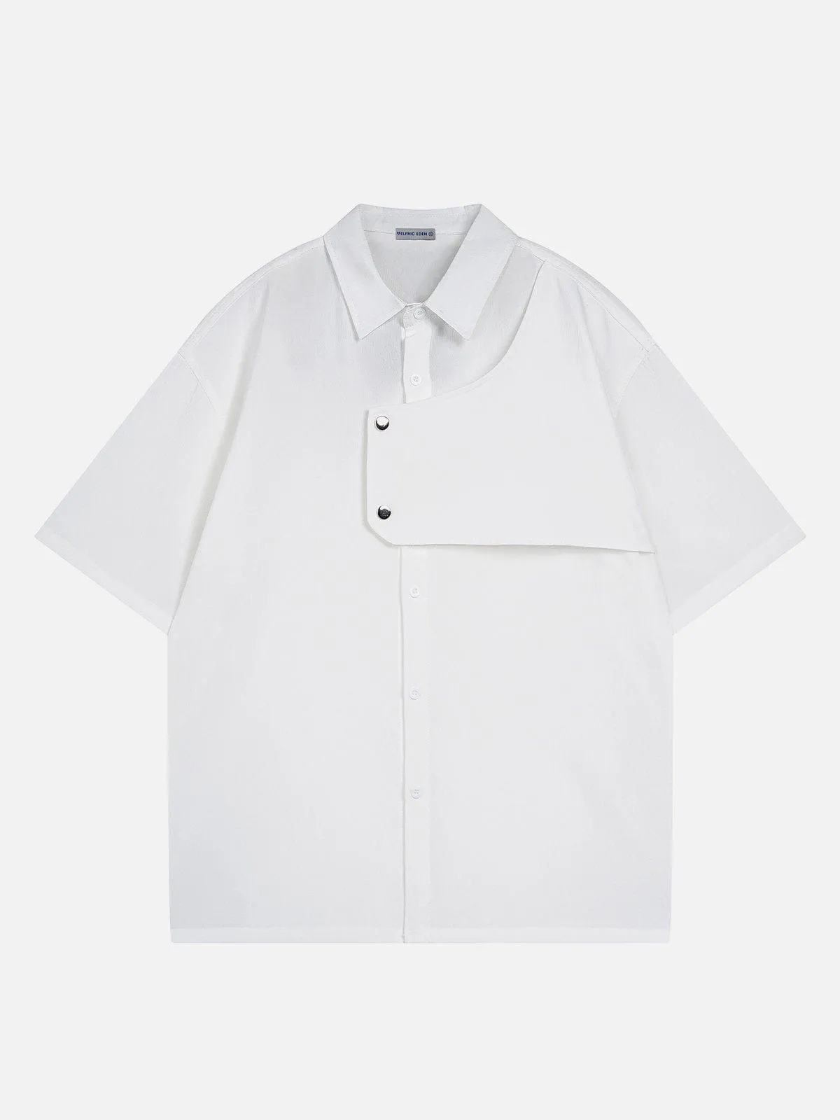 Aelfric Eden Button Patchwork Short Sleeve Shirt sold by Aelfric Eden product image thumbnail 2