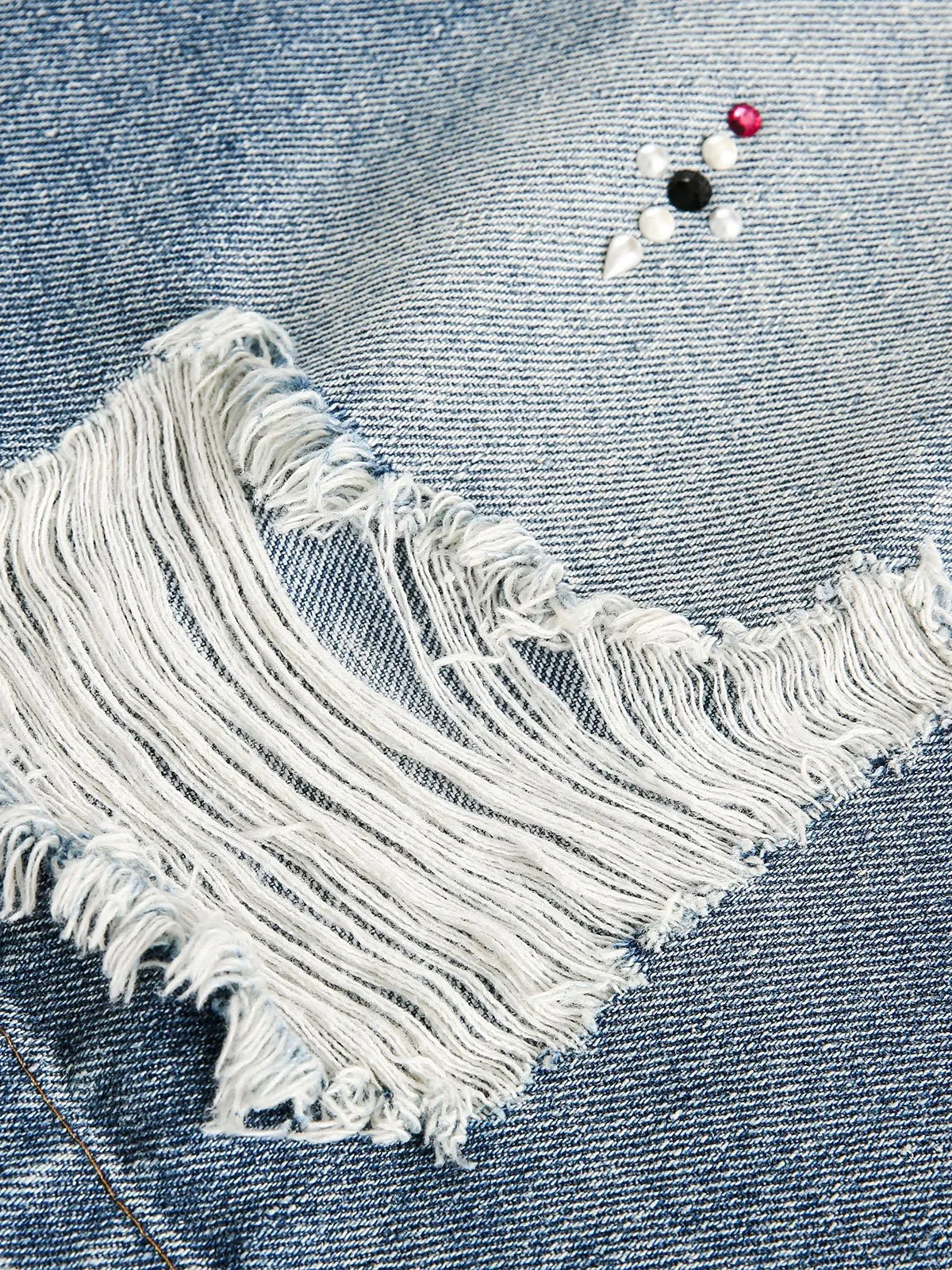 Aelfric Eden Lace Patchwork Distressed Jorts sold by Aelfric Eden product image thumbnail 4