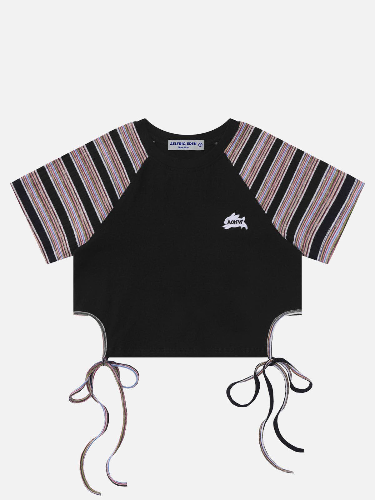 Patchwork Stripe Sleeve Tee sold by Aelfric Eden product image thumbnail 3