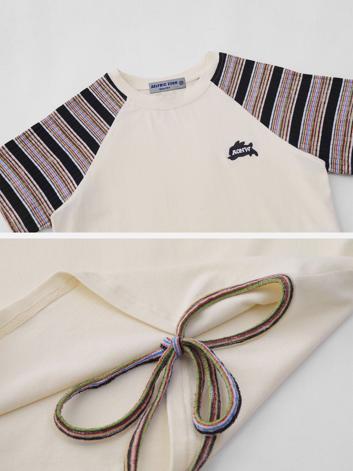 Patchwork Stripe Sleeve Tee sold by Aelfric Eden product image thumbnail 4