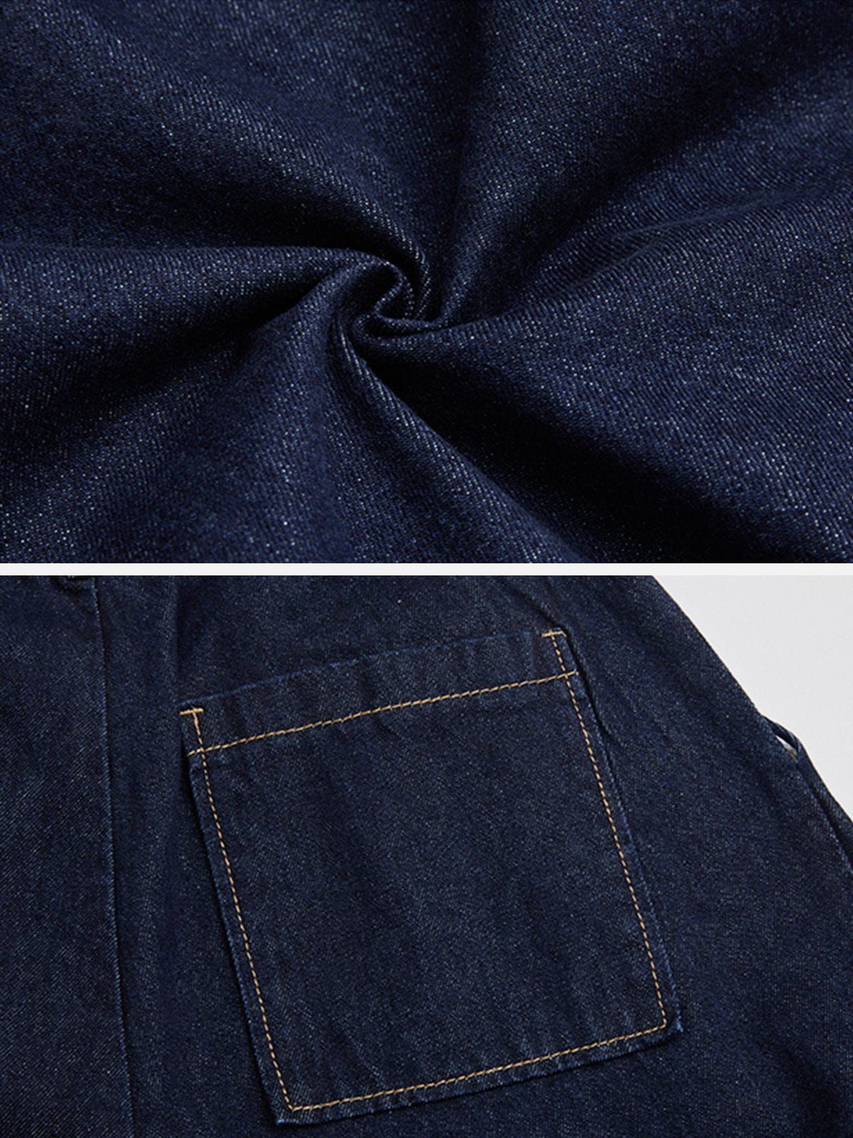 Basic Solid Loose Tapered Wide-leg Jeans sold by Aelfric Eden product image thumbnail 8