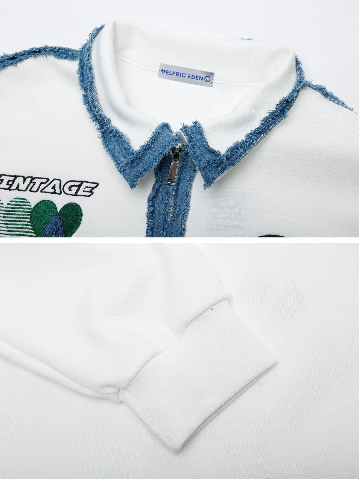 Aelfric Eden Embroidery Patchwork Polo Sweatshirt sold by Aelfric Eden product image thumbnail 4