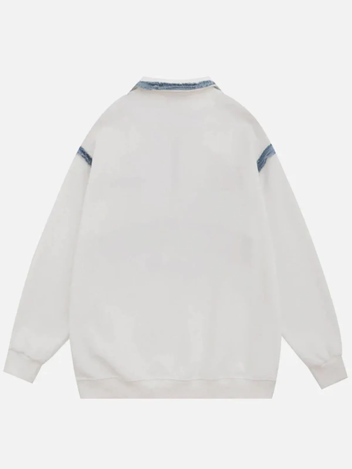Aelfric Eden Embroidery Patchwork Polo Sweatshirt sold by Aelfric Eden product image thumbnail 3