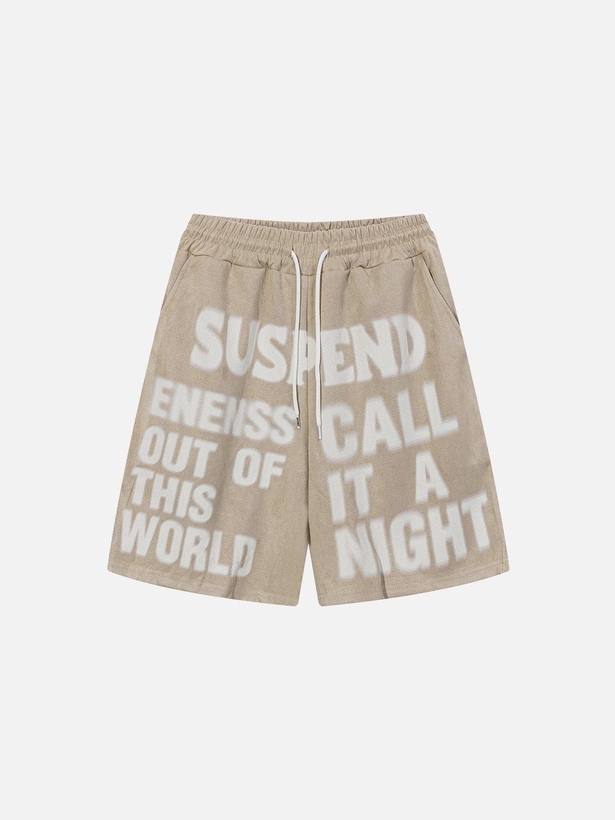 Aelfric Eden Blurry Letter Print Suede Shorts sold by Aelfric Eden product image thumbnail 2