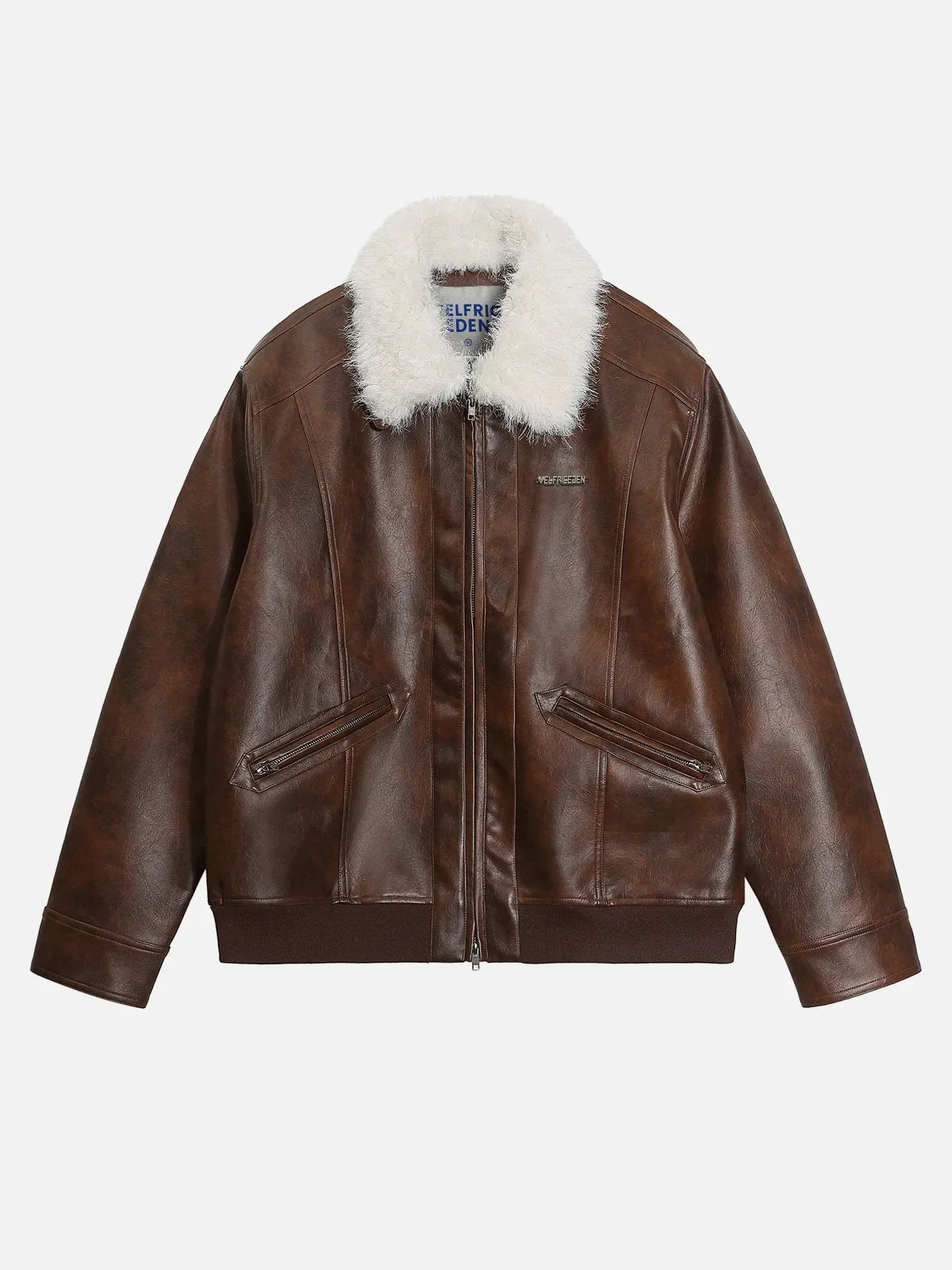 Aelfric Eden Plush Collar Faux Leather Jacket sold by Aelfric Eden