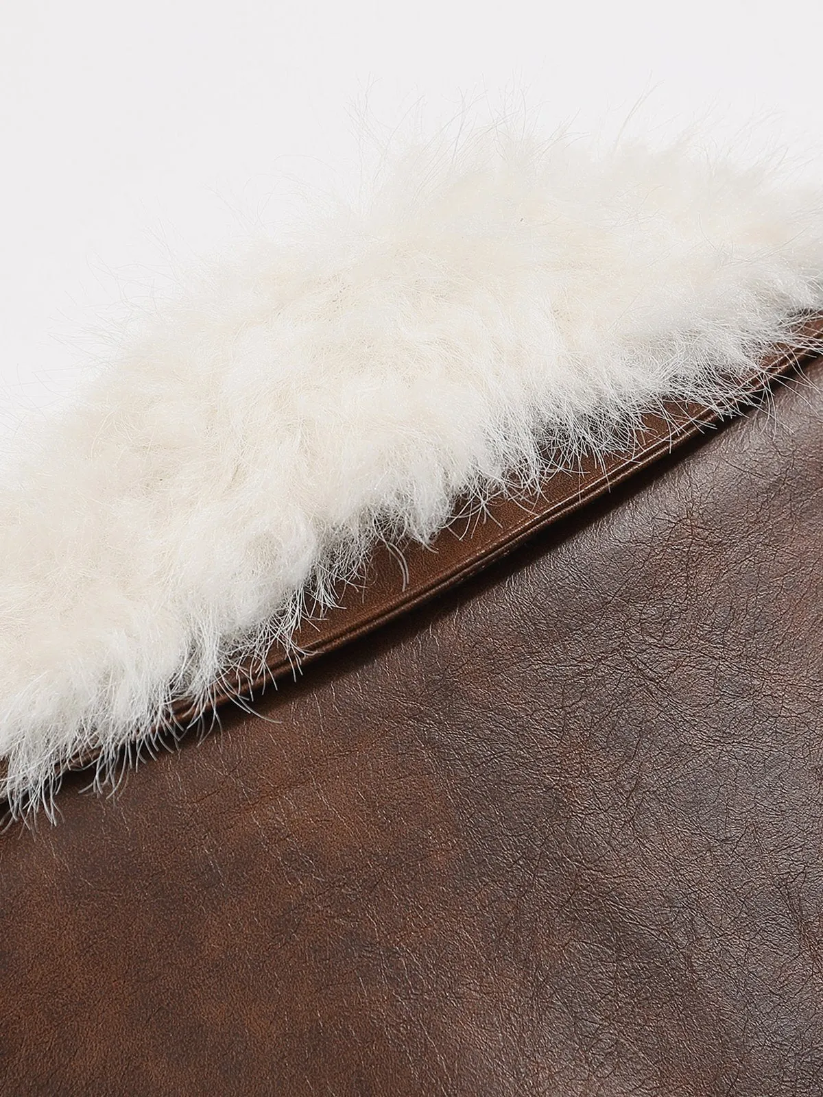 Aelfric Eden Plush Collar Faux Leather Jacket sold by Aelfric Eden product image thumbnail 3