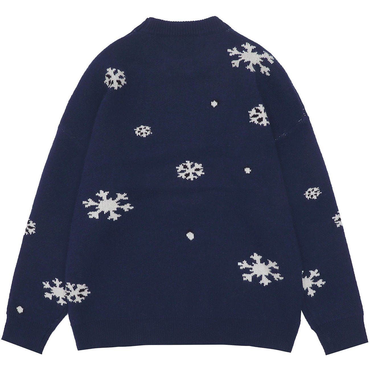 Aelfric Eden Snowflake Cartoon Fawn Pattern Knit Sweater sold by Aelfric Eden product image thumbnail 4