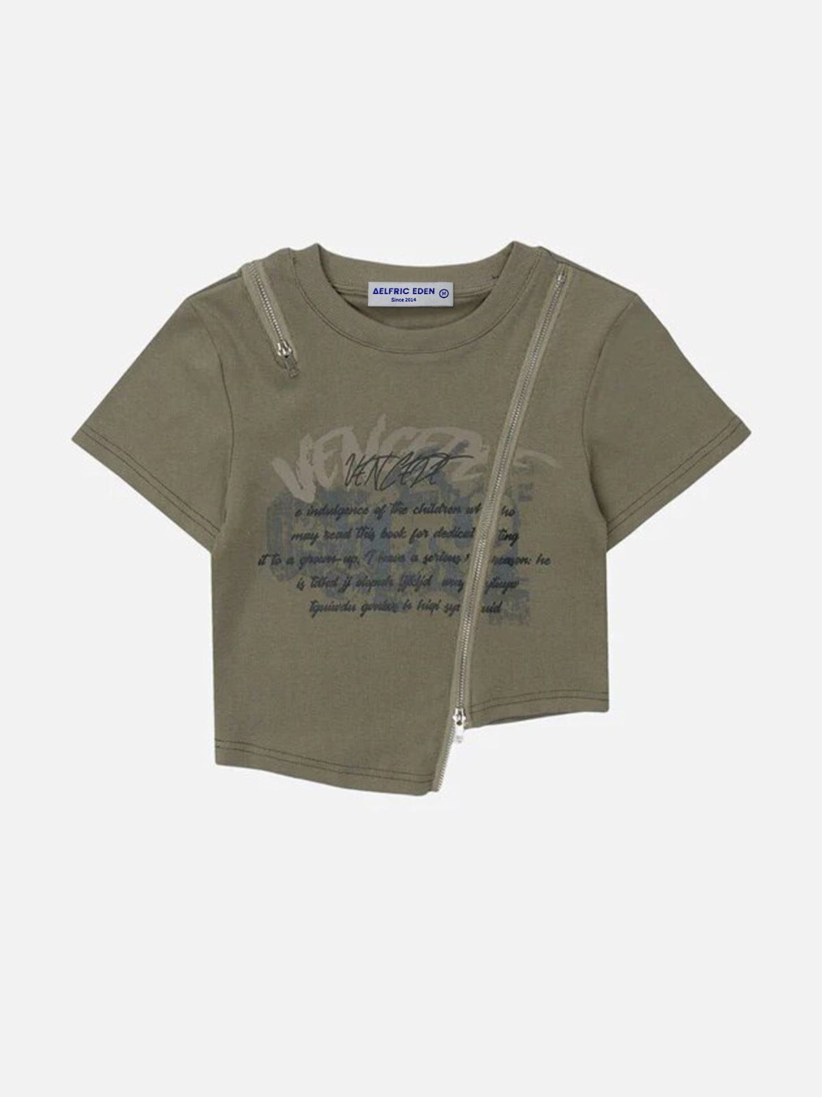 Letter Printing Zip Tee sold by Aelfric Eden product image thumbnail 4
