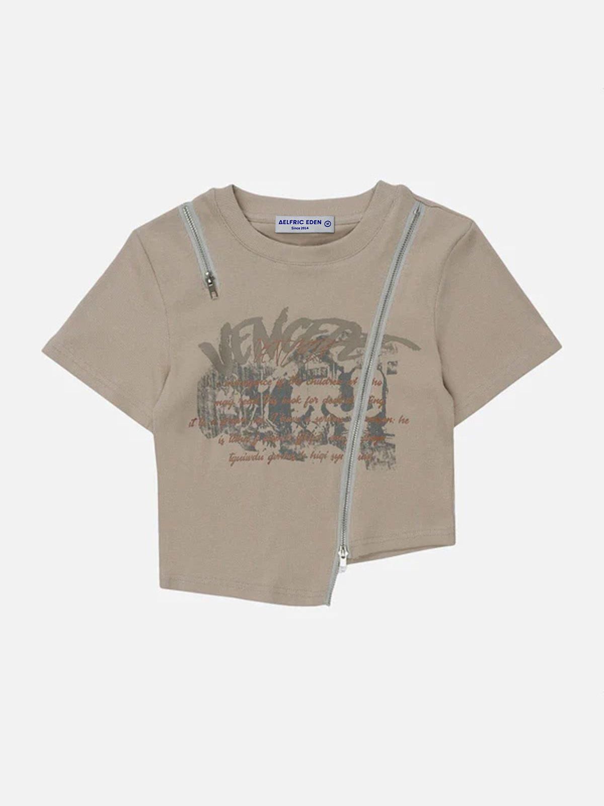 Letter Printing Zip Tee sold by Aelfric Eden product image thumbnail 2