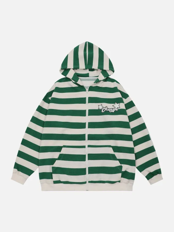 Aelfric eden Flocked Stars Stripes Hoodie sold by Aelfric Eden