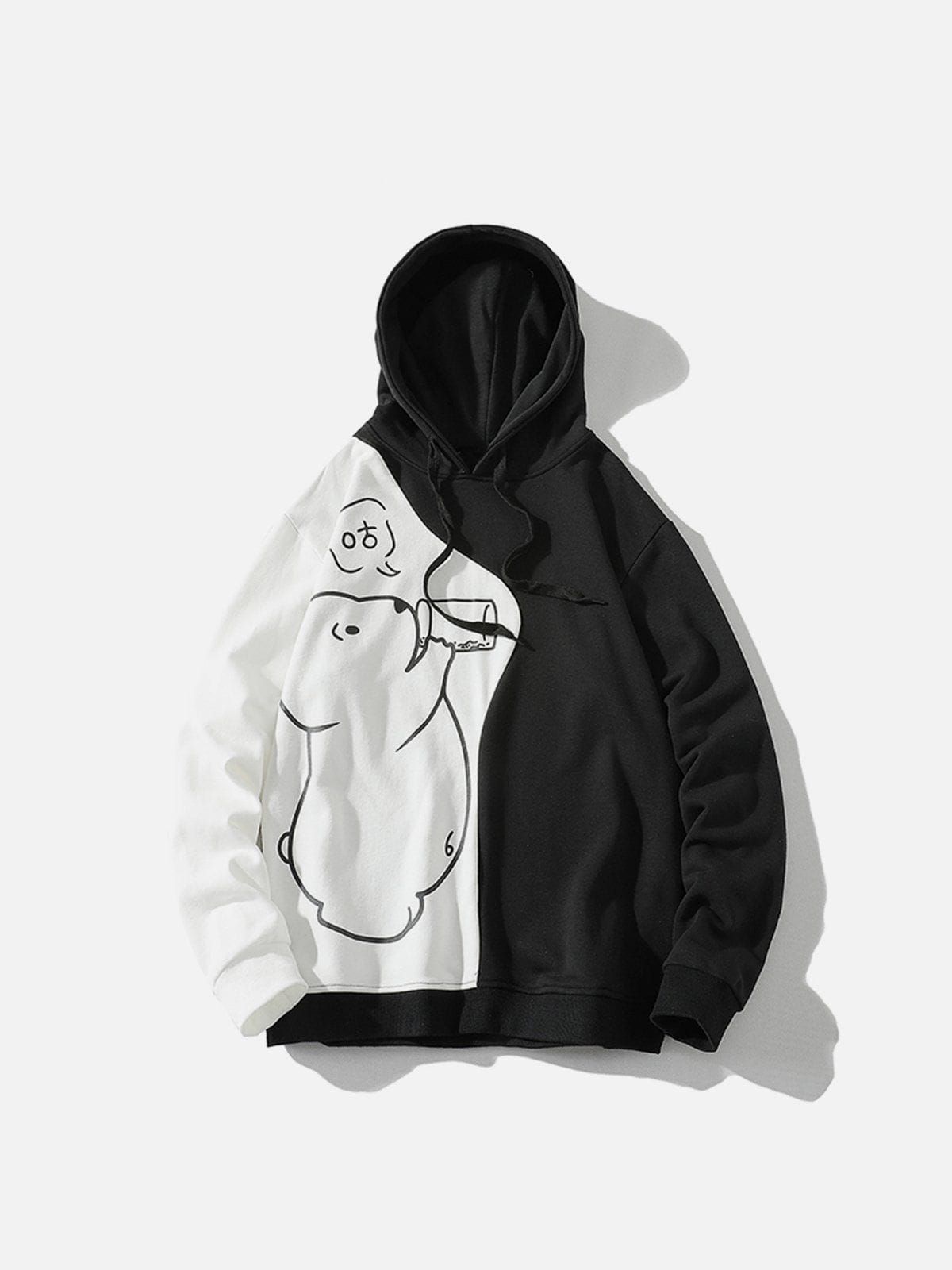 Aelfric Eden Colorblock Bear Print Hoodie sold by Aelfric Eden