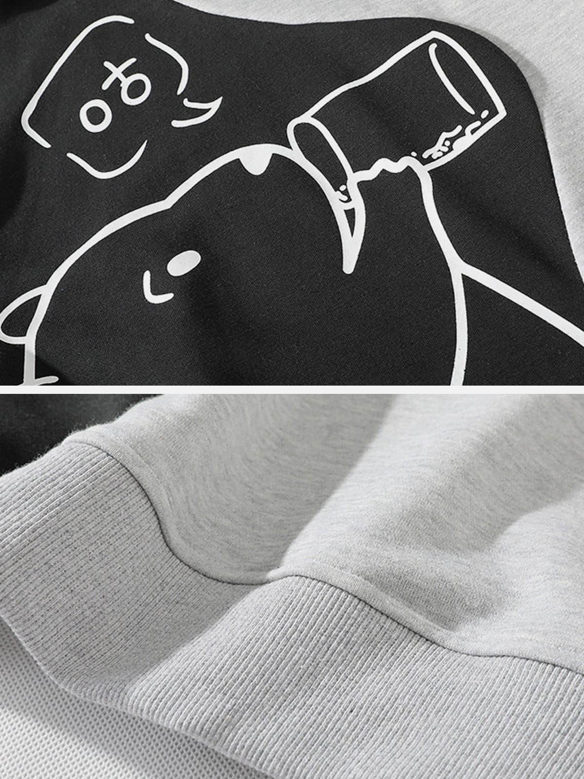 Aelfric Eden Colorblock Bear Print Hoodie sold by Aelfric Eden product image thumbnail 5