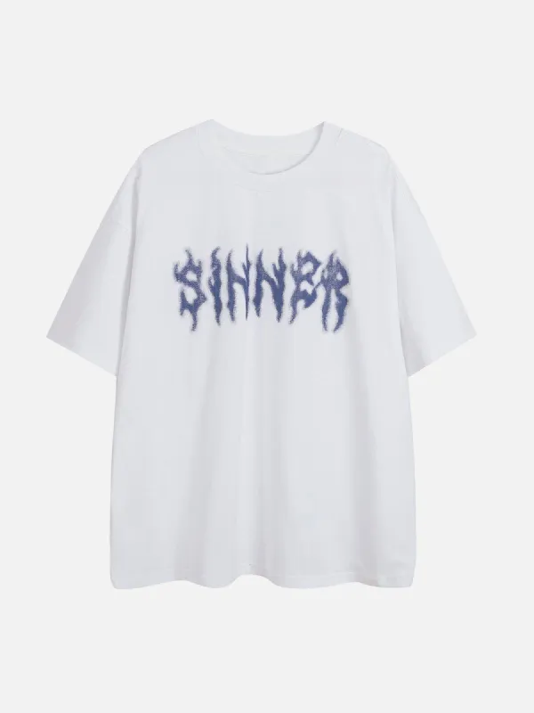 Aelfric Eden Fuzzy Circle Gothic Letter Tee sold by Aelfric Eden