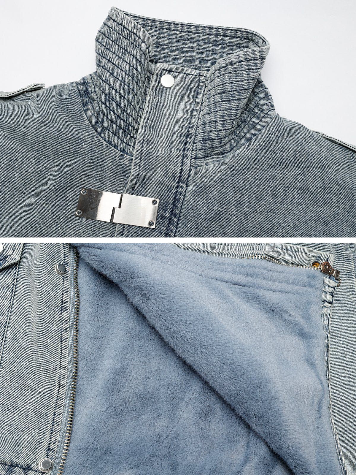 Aelfric Eden Fleece-Lined Denim Coat sold by Aelfric Eden product image thumbnail 3