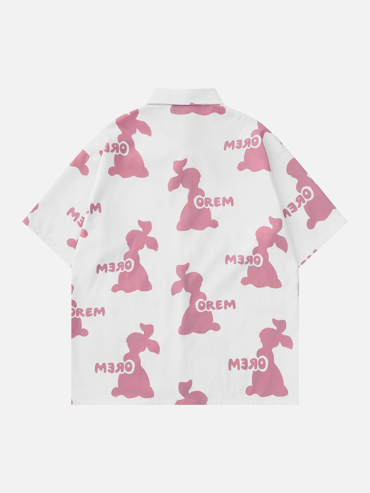 Irregular Symmetrical Cartoon Rabbit Print Short Sleeve Shirts sold by Aelfric Eden product image thumbnail 4