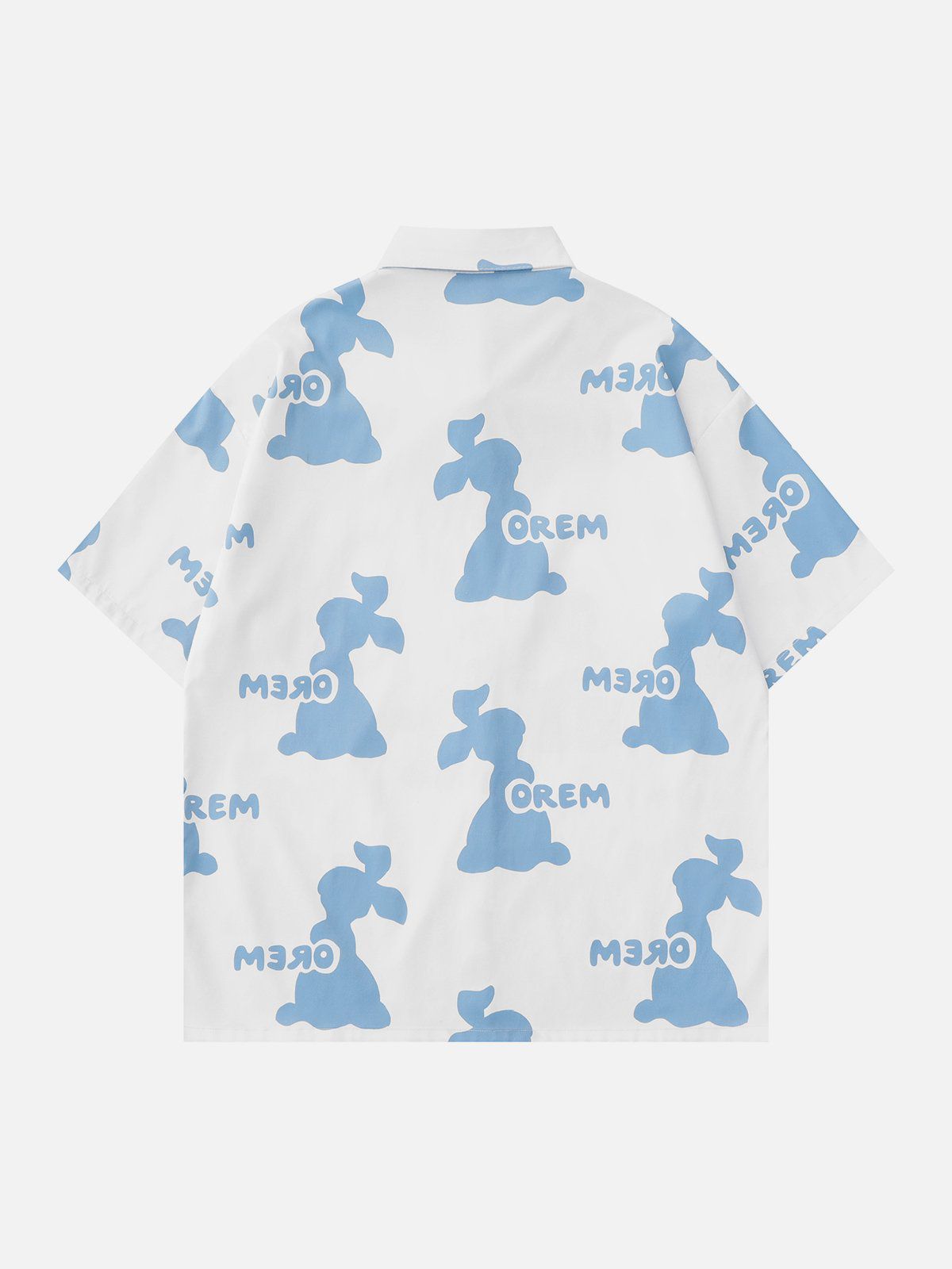 Irregular Symmetrical Cartoon Rabbit Print Short Sleeve Shirts sold by Aelfric Eden product image thumbnail 2